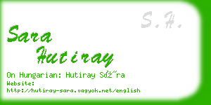 sara hutiray business card